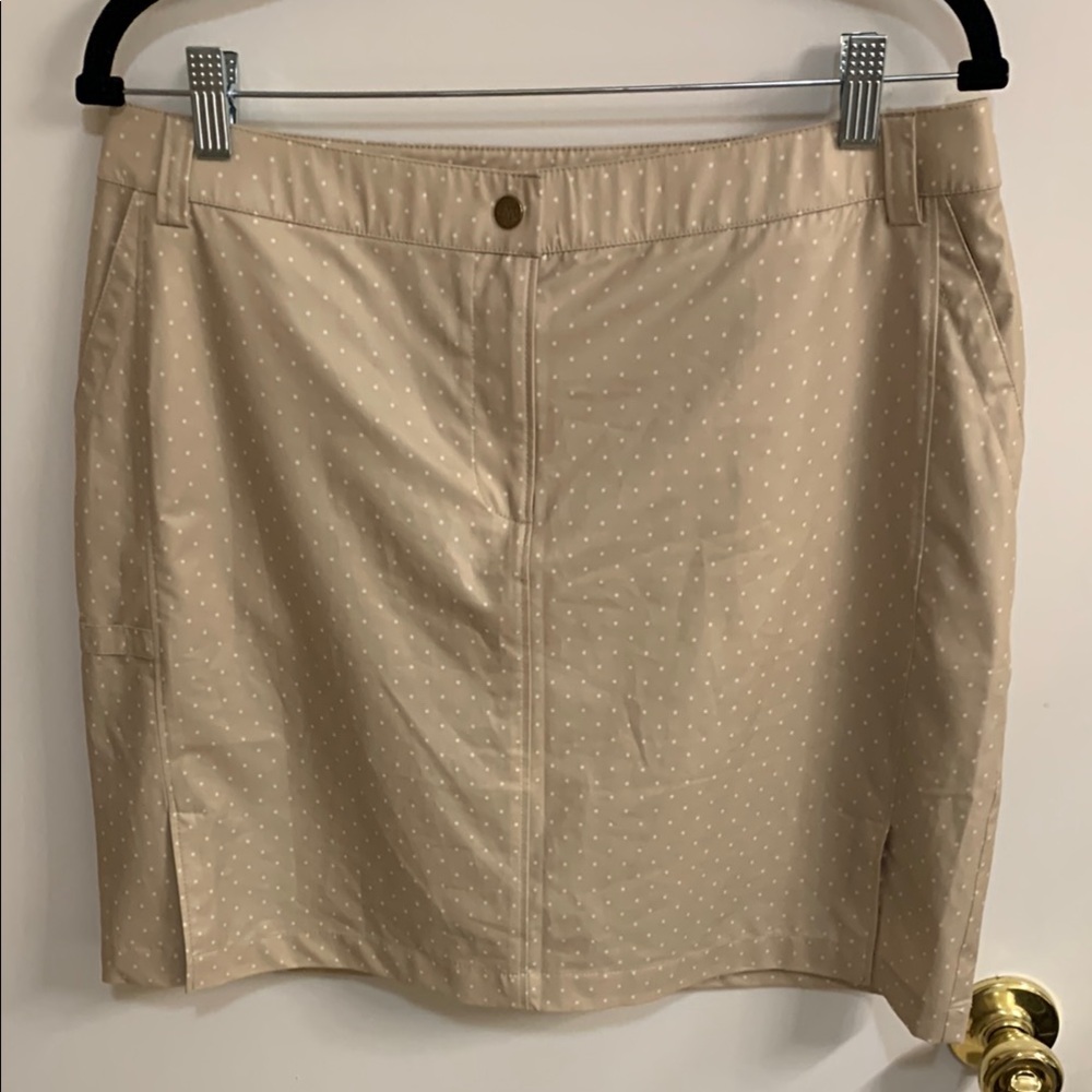 Zenergy Golf by Chico’s Polka Dot Mini Skirt in Tan Sz 1.5